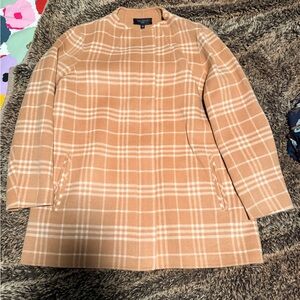 Talbots Camel Plaid Pea Coat large